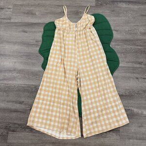 Kiele Hawaii Womens XS Kirra Jumpsuit Tan Palaka Plaid